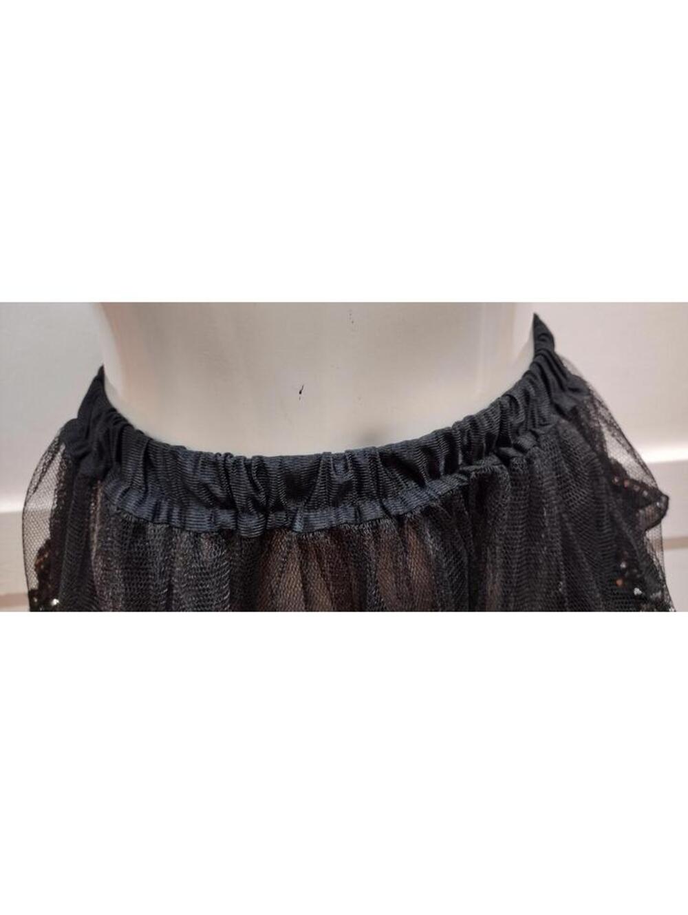 Skirt Raver Black Tulle Sexy Skirt Plastic Faux Silver Sequin Waist 24 in Xs S - Picture 5 of 16